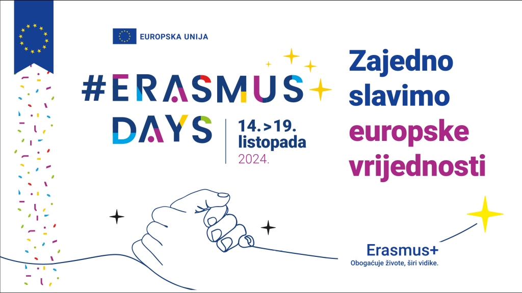 Erasmus Days 2024. održat će se u utorak, 15. listopada 2024. godine